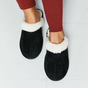 NWT Forever Link Two-Tone Seam Detail Slippers in Black